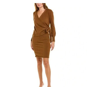 Avantlook Womens Lantern Sleeve Sweaterdress, Brown
